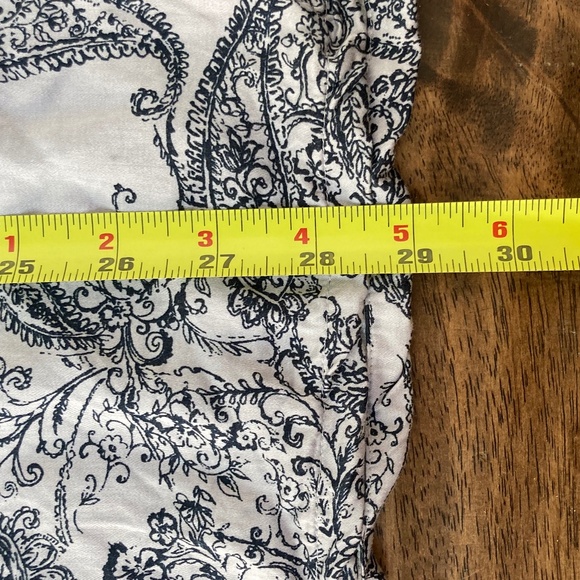 J.Jill PureJill Women's Large Paisley Print Blouse Top V Neck Periwinkle - Picture 8 of 8